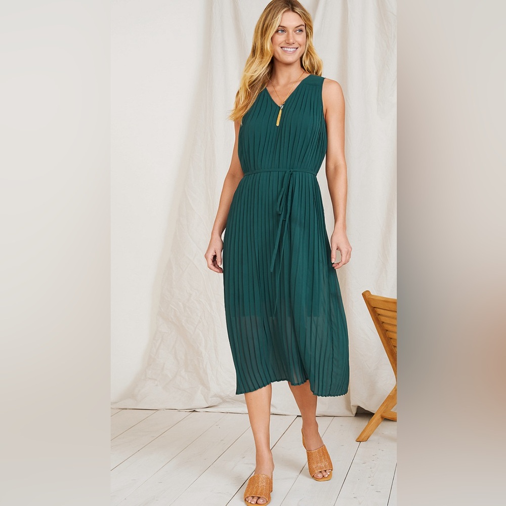 Garnet Hill Green Midi Dress